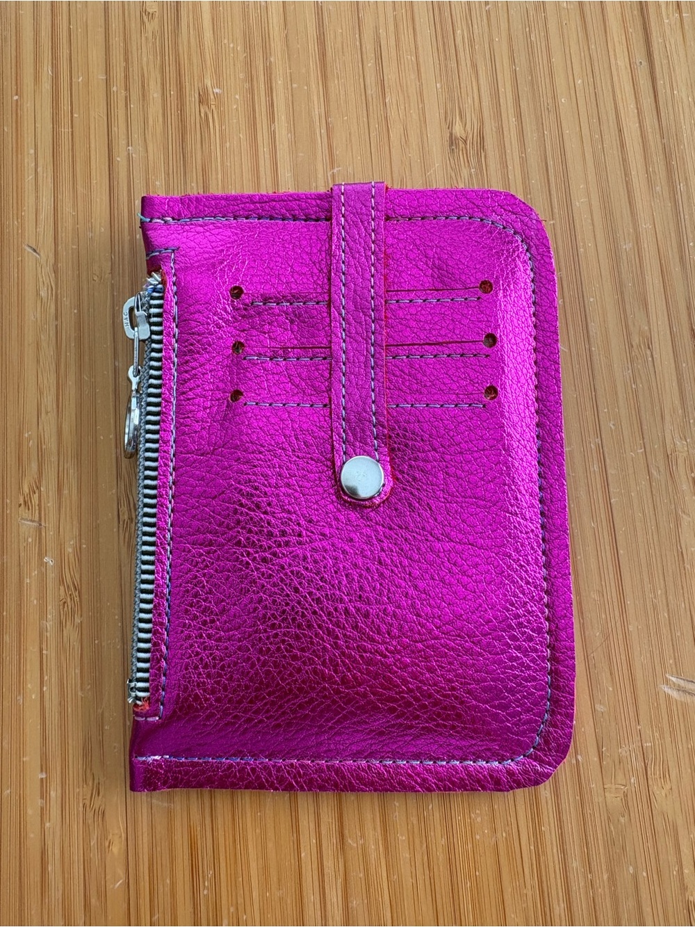 Metallic minimalist wallet